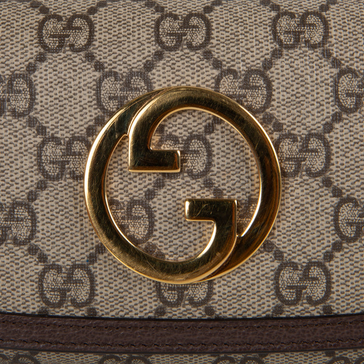 GUCCI GG Supreme Blondie Continental Chain Wallet - Beige & Ebony