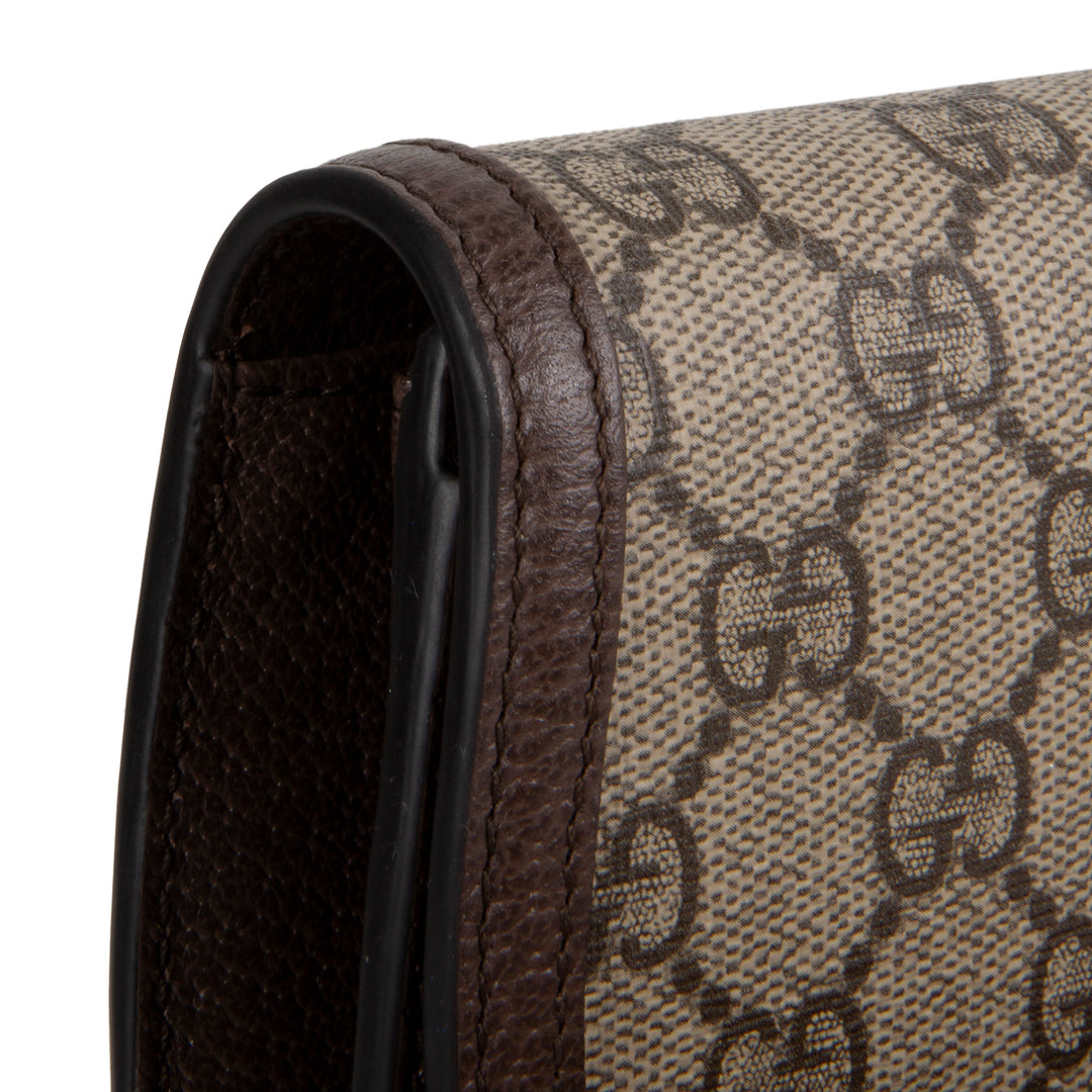 GUCCI GG Supreme Blondie Continental Chain Wallet - Beige & Ebony