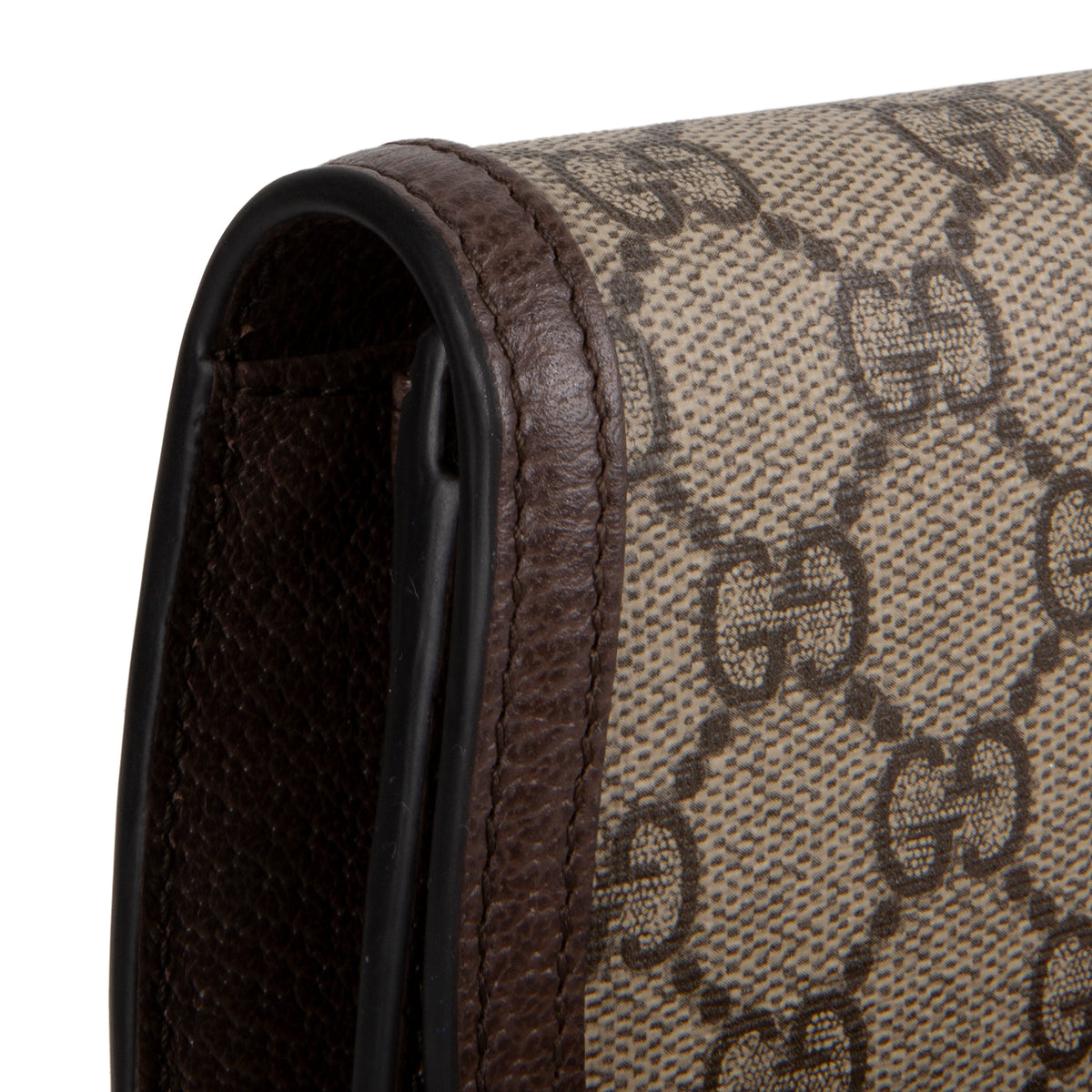 GUCCI GG Supreme Blondie Continental Chain Wallet - Beige &amp; Ebony