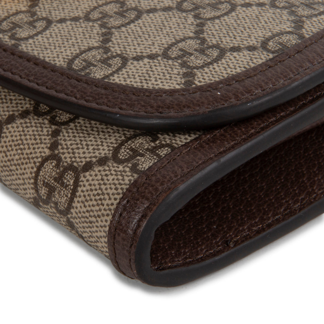 GUCCI GG Supreme Blondie Continental Chain Wallet - Beige & Ebony