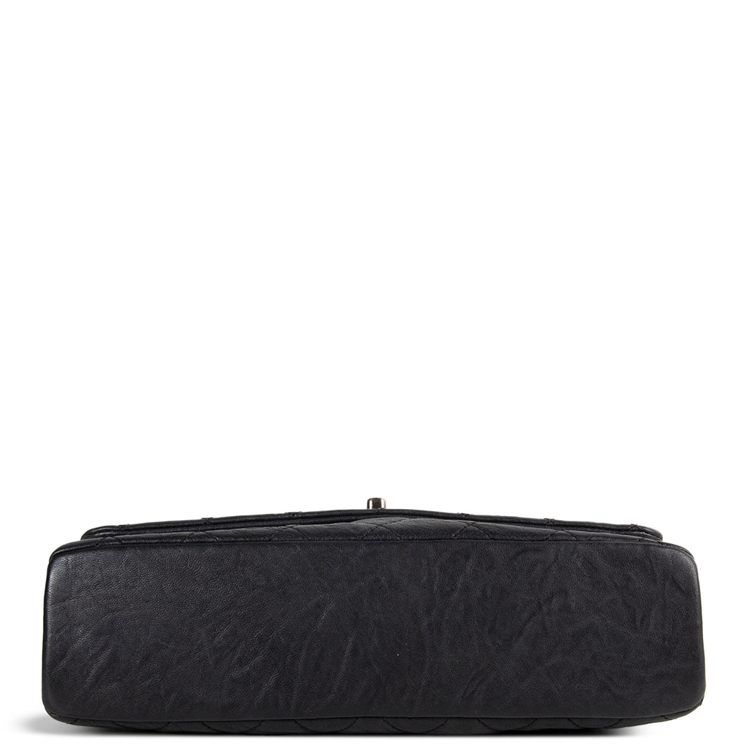 Chanel Goatskin Crinkle Leather Flap Bag - Black