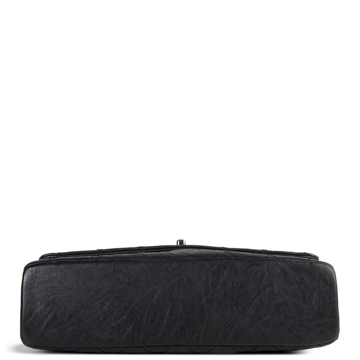Chanel Goatskin Crinkle Leather Flap Bag - Black