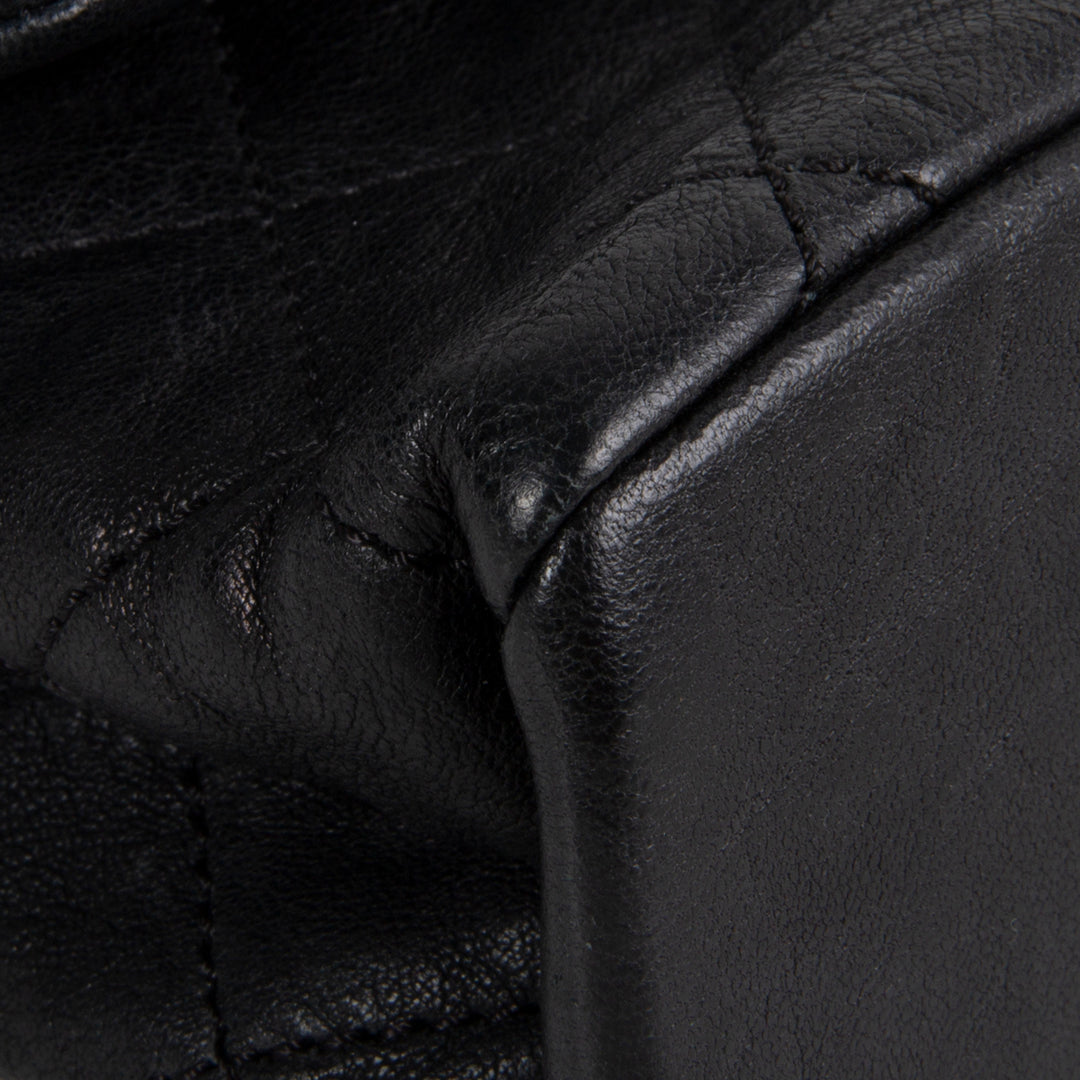 Chanel Goatskin Crinkle Leather Flap Bag - Black