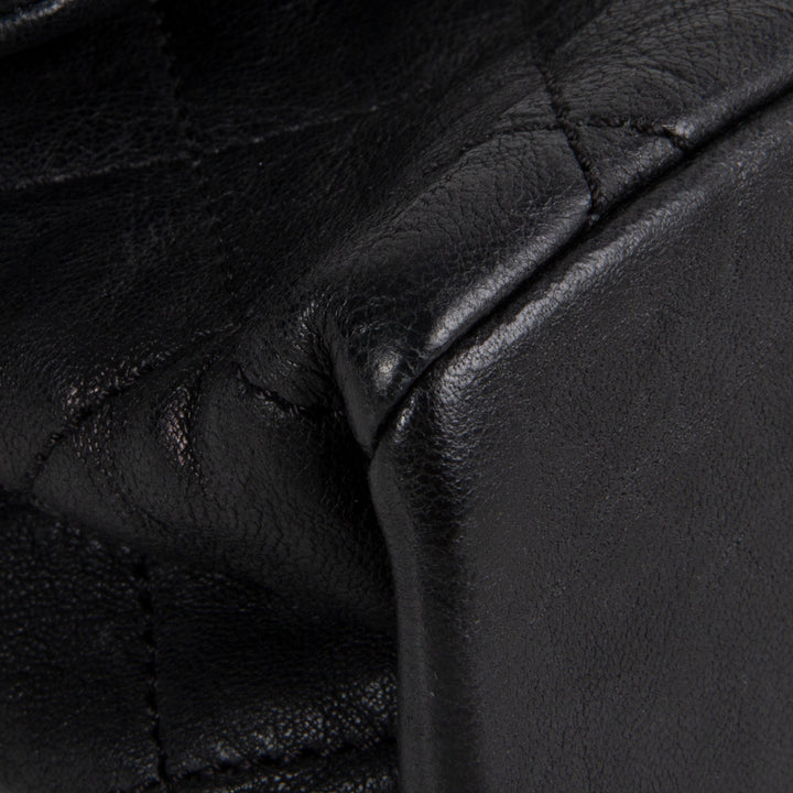 Chanel Goatskin Crinkle Leather Flap Bag - Black