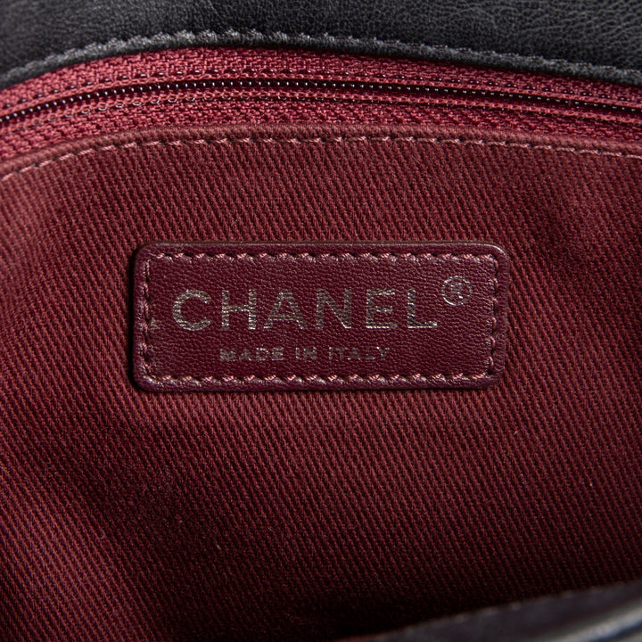 Chanel Goatskin Crinkle Leather Flap Bag - Black