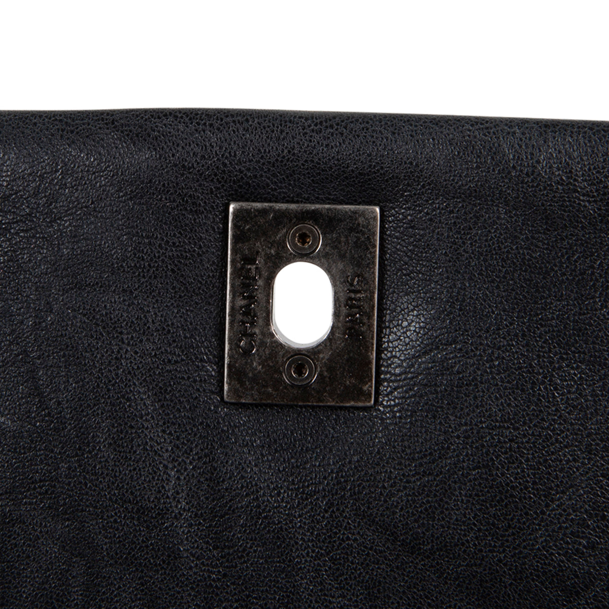 Chanel Goatskin Crinkle Leather Flap Bag - Black