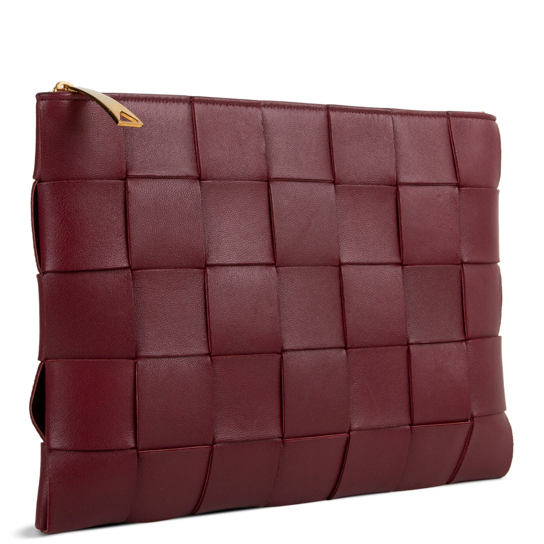 BOTTEGA VENETA Intrecciato Pouch - Burgundy