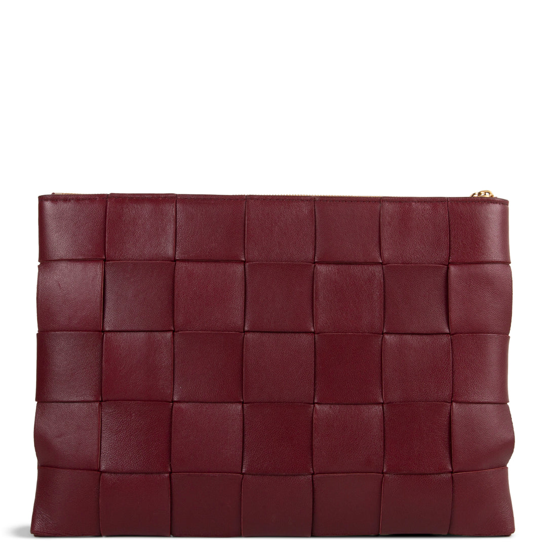BOTTEGA VENETA Intrecciato Pouch - Burgundy
