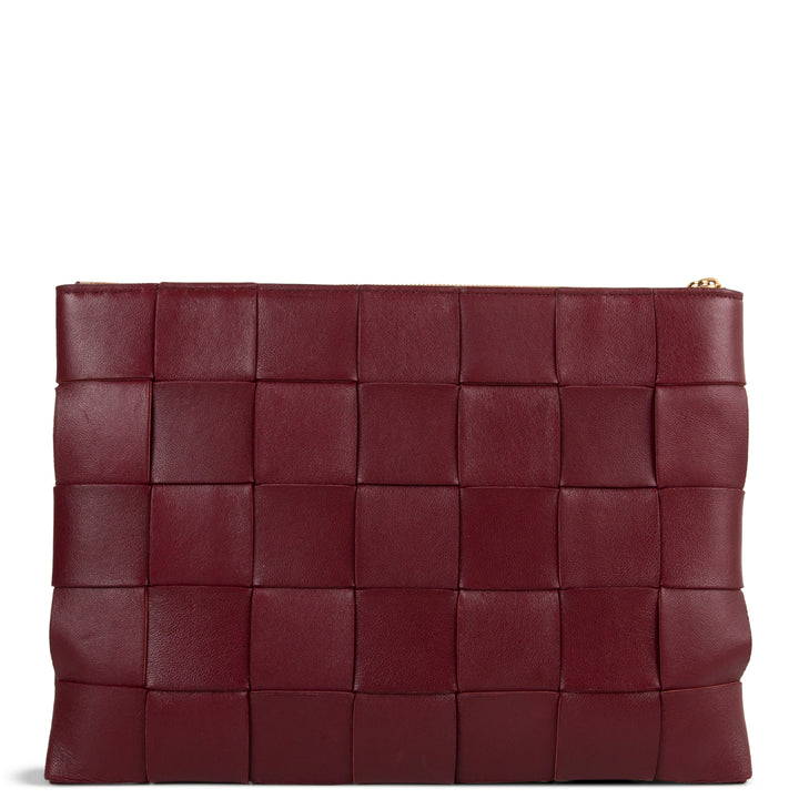BOTTEGA VENETA Intrecciato Pouch - Burgundy
