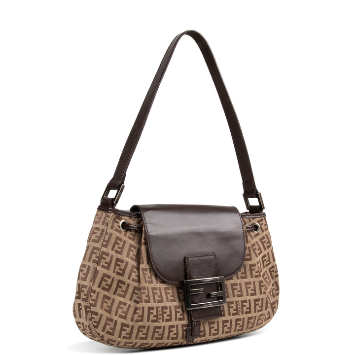 FENDI Zucchino Shoulder Bag - Brown/Tan