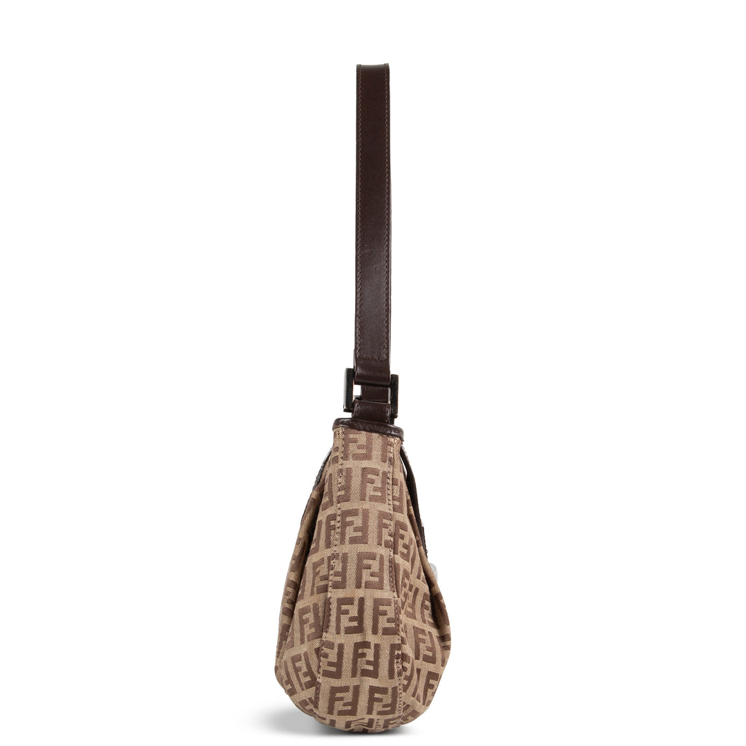 FENDI Zucchino Shoulder Bag - Brown/Tan