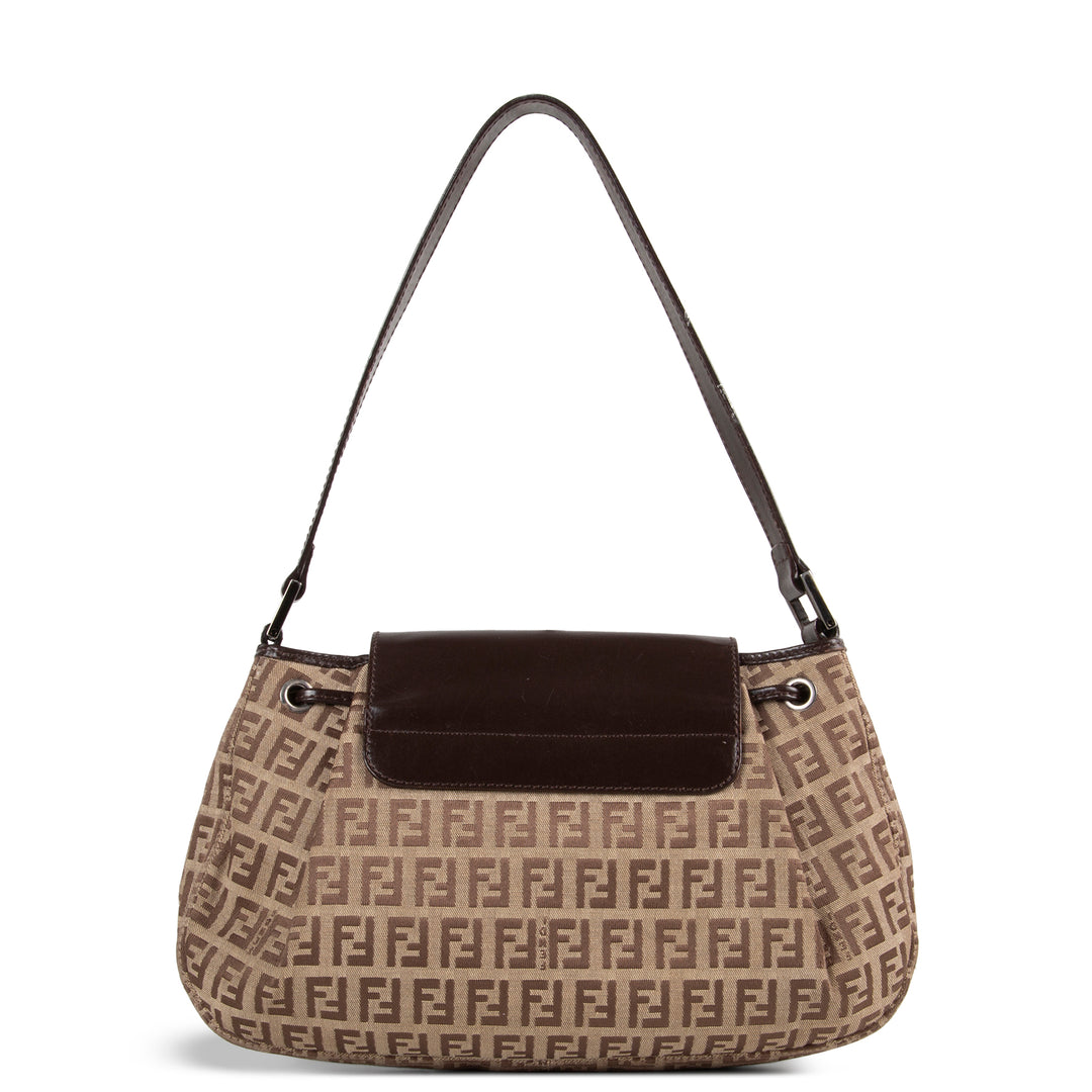 FENDI Zucchino Shoulder Bag - Brown/Tan