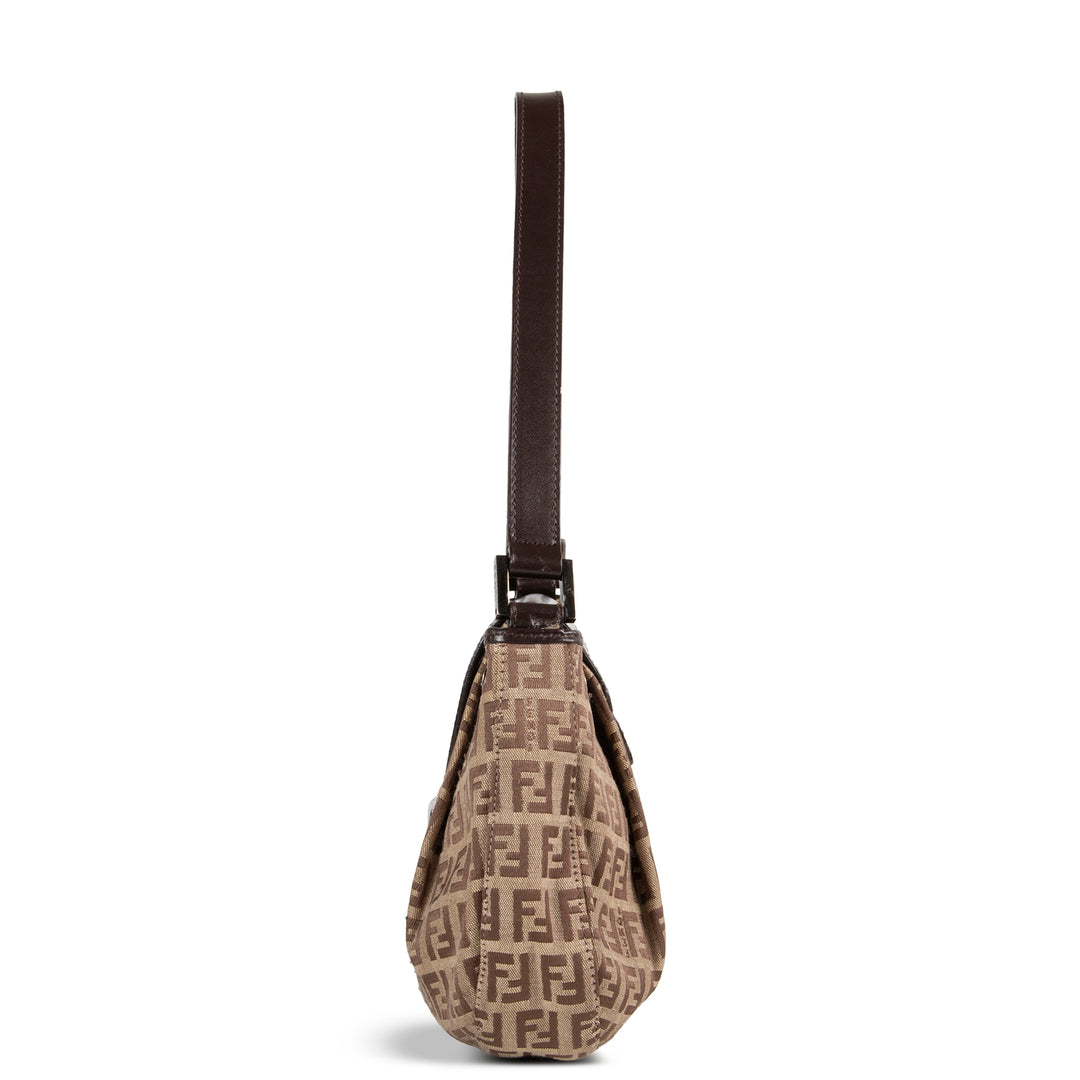 FENDI Zucchino Shoulder Bag - Brown/Tan
