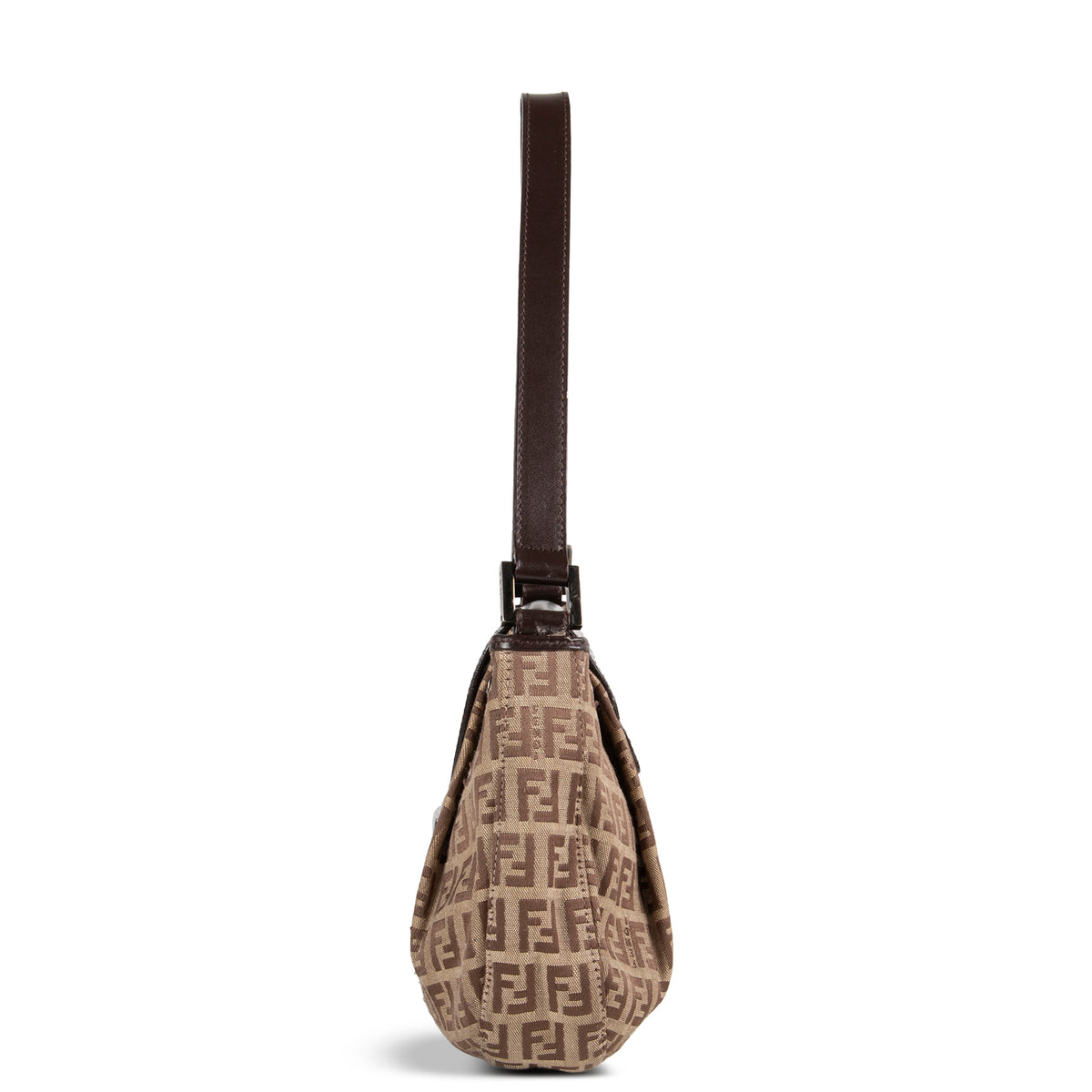 FENDI Zucchino Shoulder Bag - Brown/Tan