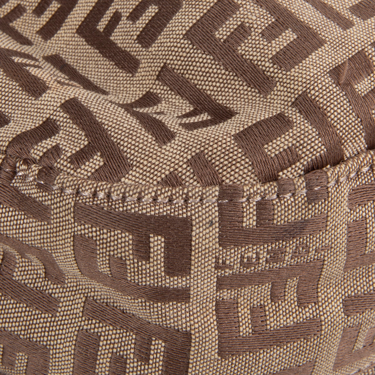 FENDI Zucchino Shoulder Bag - Brown/Tan