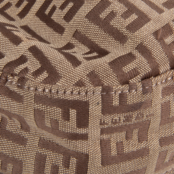 FENDI Zucchino Shoulder Bag - Brown/Tan