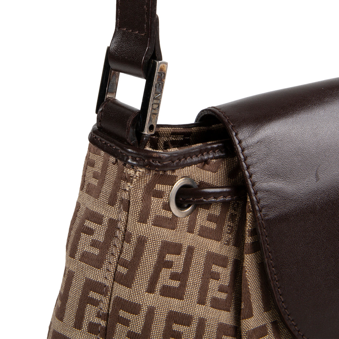 FENDI Zucchino Shoulder Bag - Brown/Tan