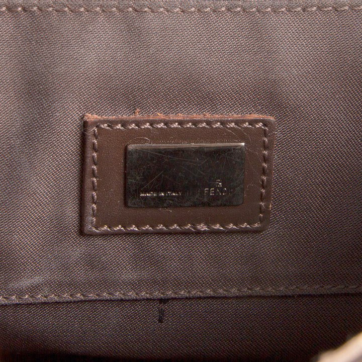 FENDI Zucchino Shoulder Bag - Brown/Tan