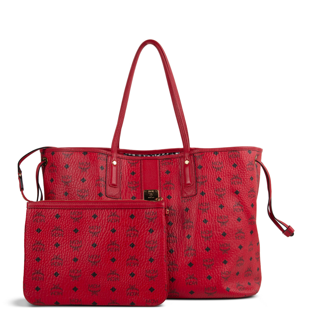 MCM Visetos Liz Tote w/ Pouch - Red