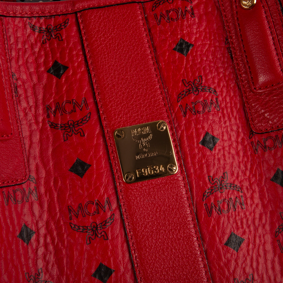 MCM Visetos Liz Tote w/ Pouch - Red