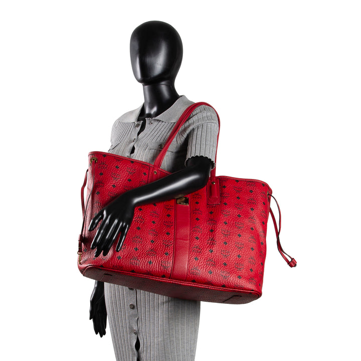 MCM Visetos Liz Tote w/ Pouch - Red