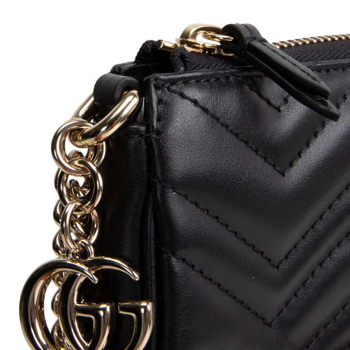 GUCCI Marmont Small Shoulder Bag Pochette - Black