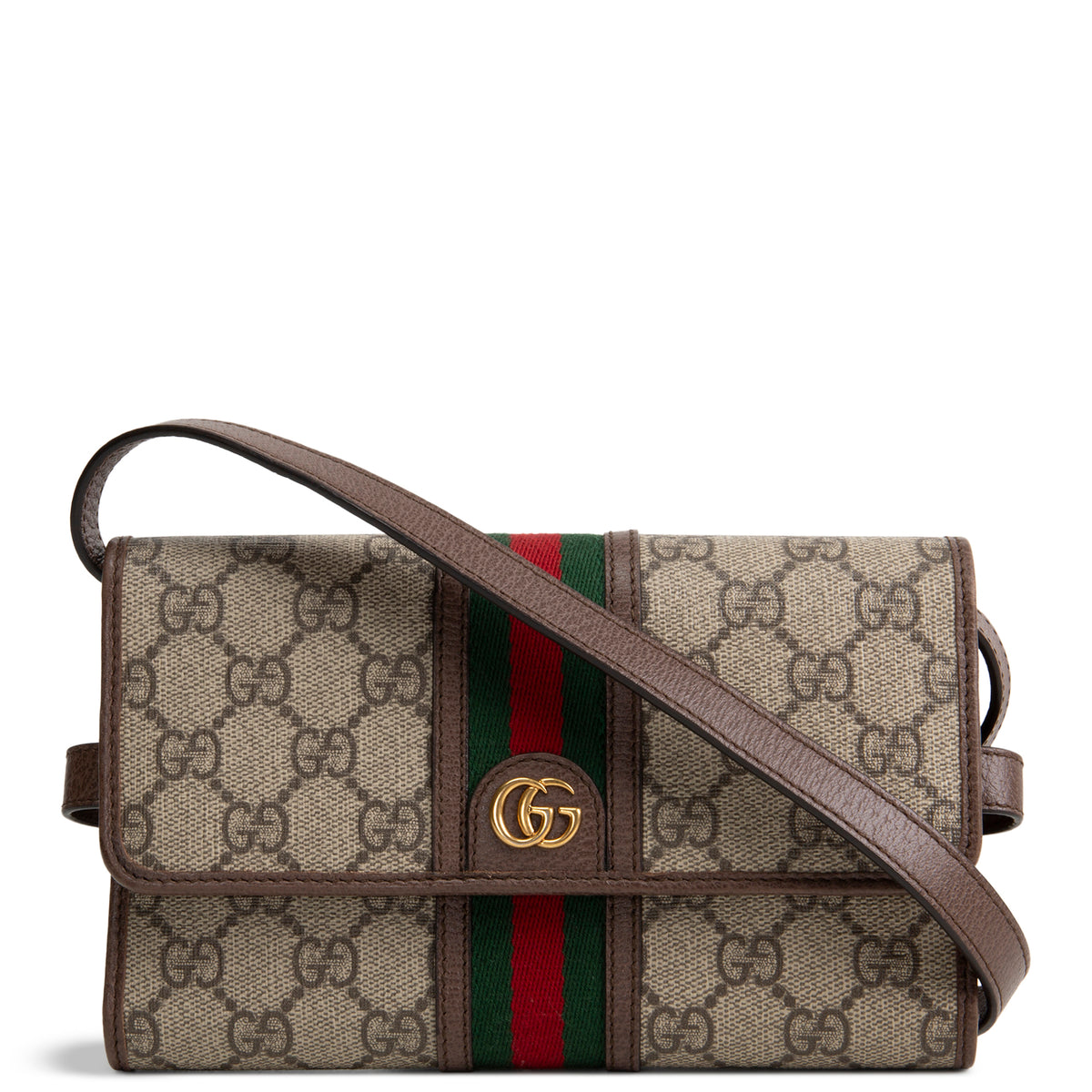 GUCCI GG Supreme Web Ophidia Crossbody Wallet