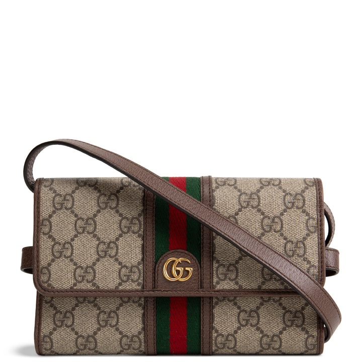 GUCCI GG Supreme Web Ophidia Crossbody Wallet
