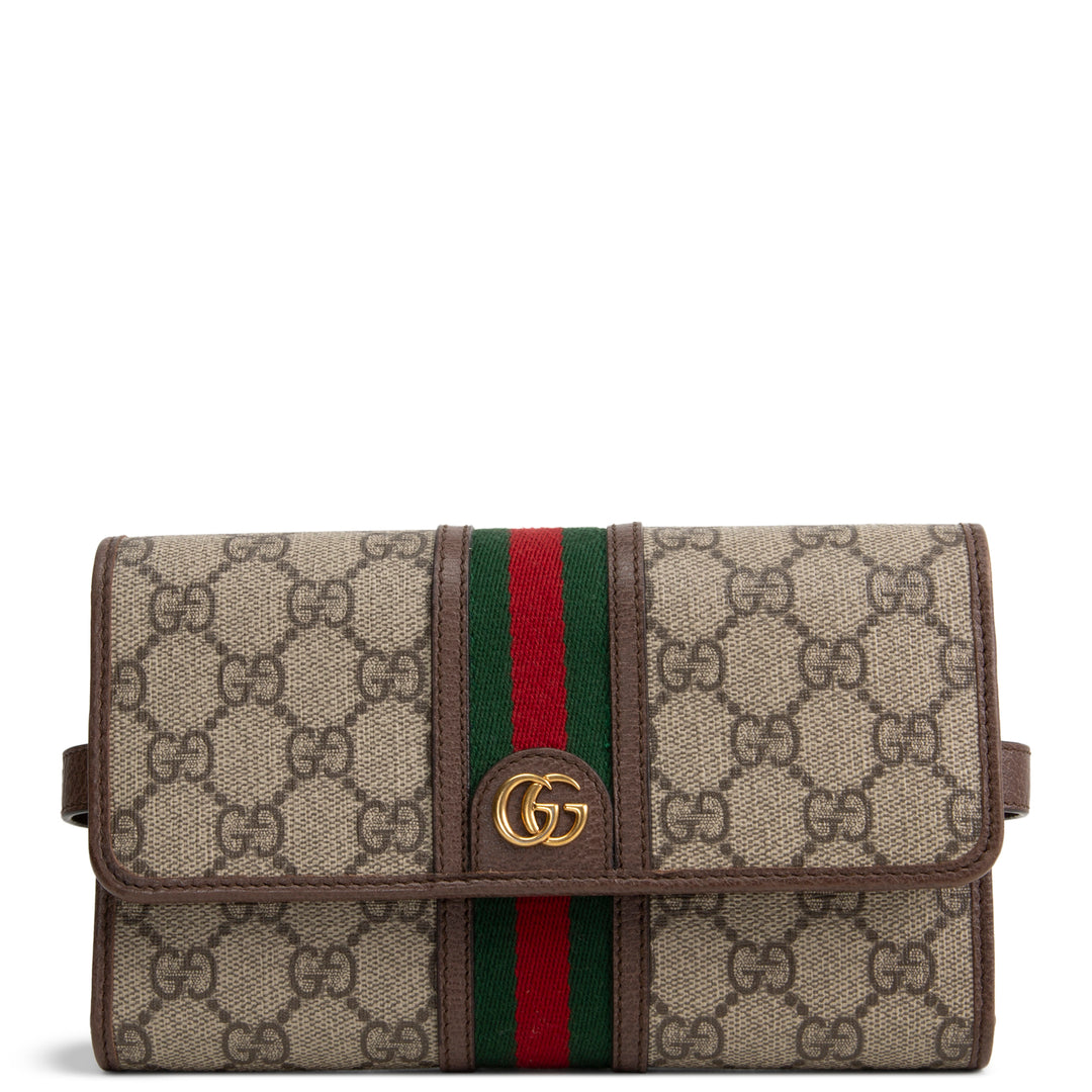 GUCCI GG Supreme Web Ophidia Crossbody Wallet