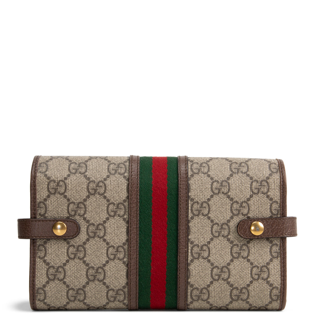 GUCCI GG Supreme Web Ophidia Crossbody Wallet