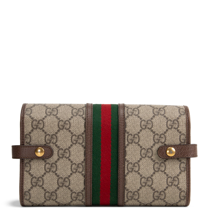 GUCCI GG Supreme Web Ophidia Crossbody Wallet