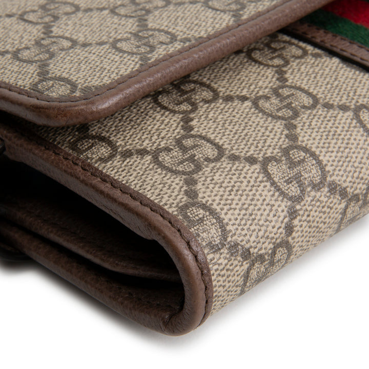 GUCCI GG Supreme Web Ophidia Crossbody Wallet