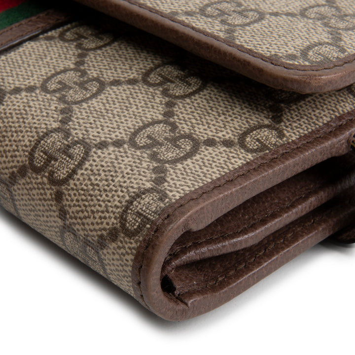 GUCCI GG Supreme Web Ophidia Crossbody Wallet