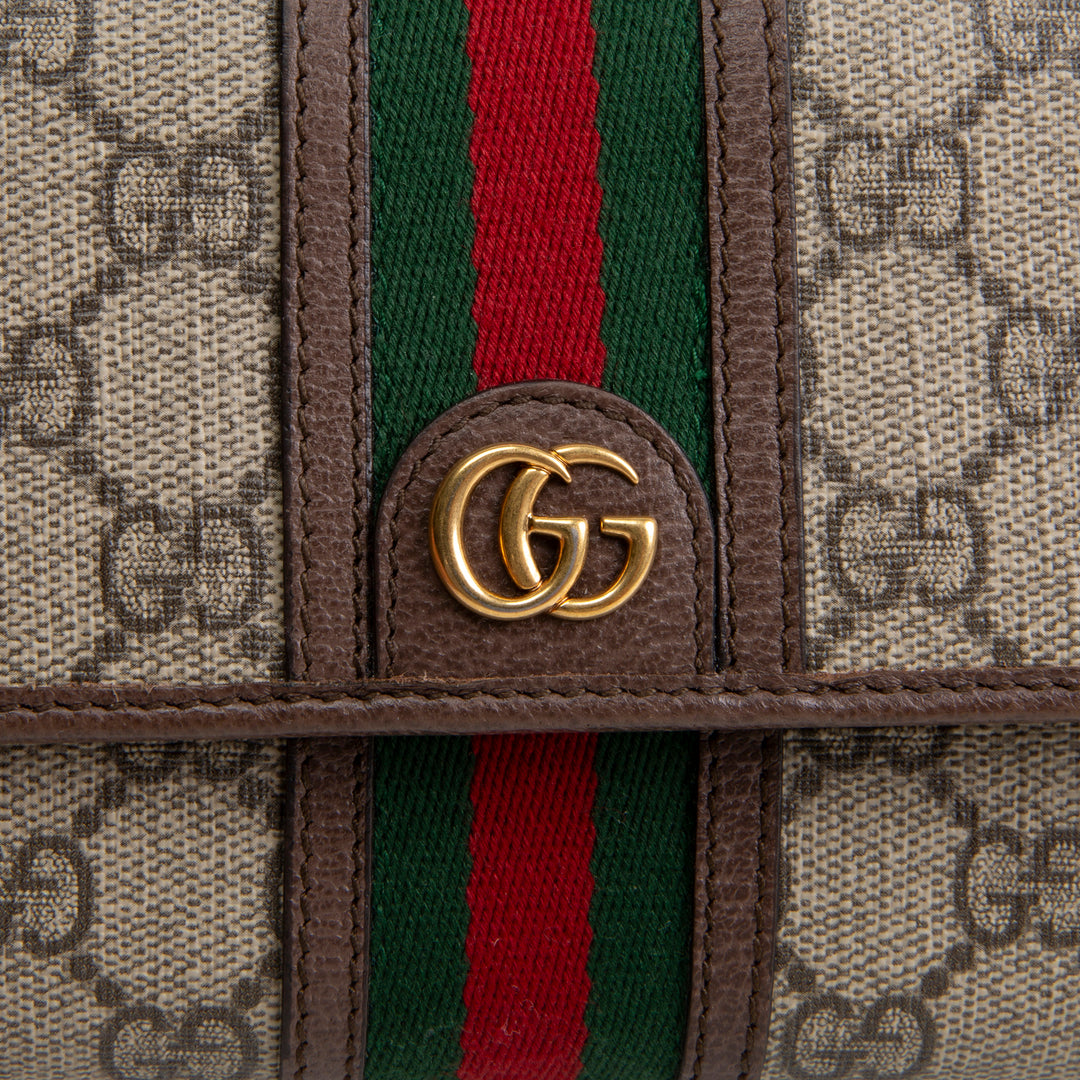 GUCCI GG Supreme Web Ophidia Crossbody Wallet