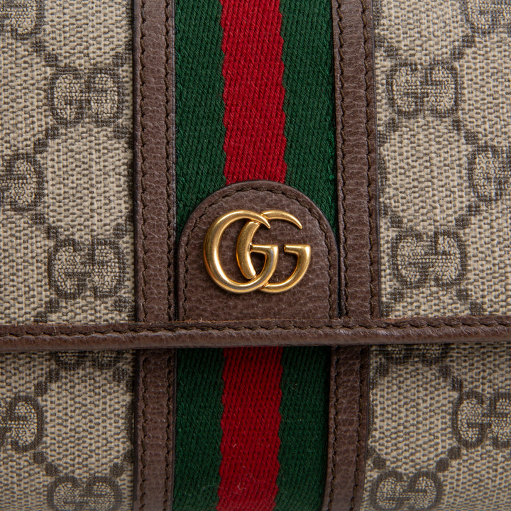GUCCI GG Supreme Web Ophidia Crossbody Wallet