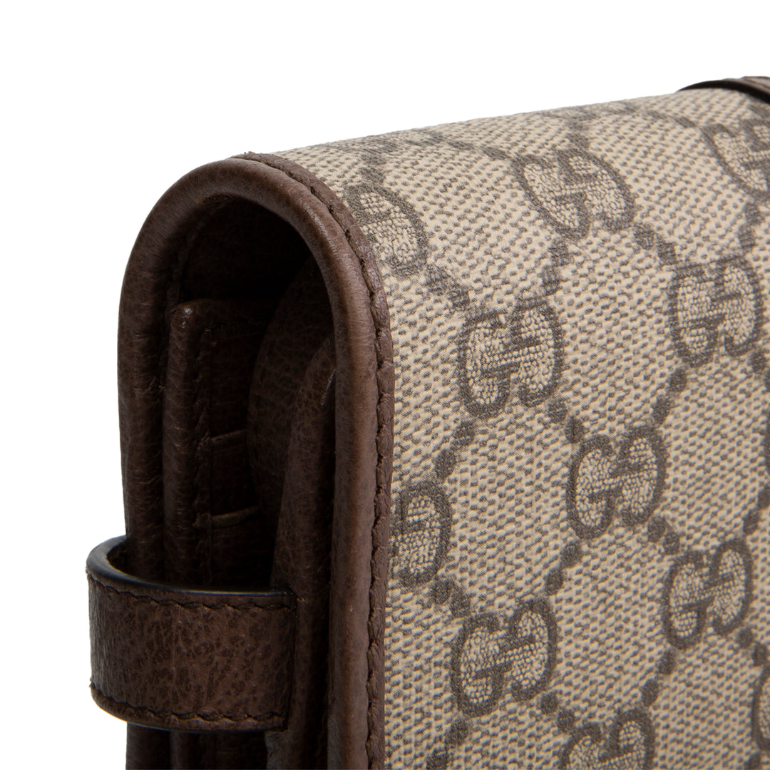GUCCI GG Supreme Web Ophidia Crossbody Wallet