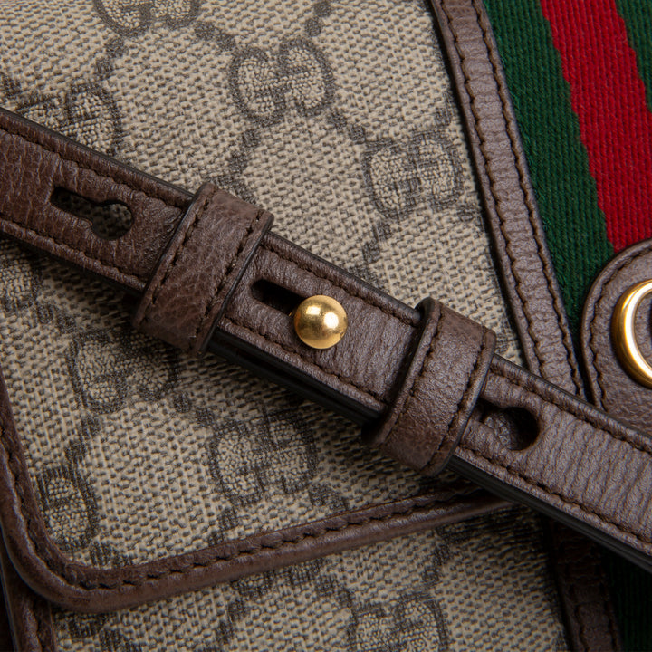 GUCCI GG Supreme Web Ophidia Crossbody Wallet