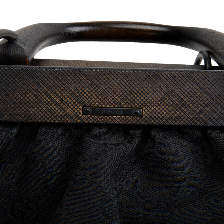 GUCCI GG Canvas Wood Frame Doctor Bag