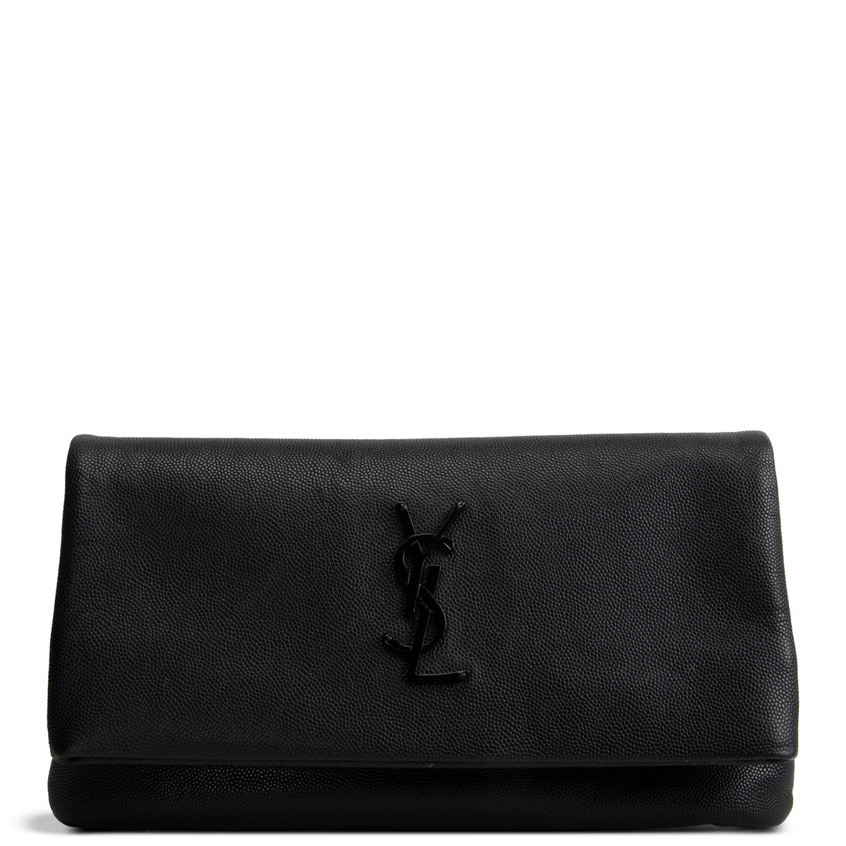 SAINT LAURENT West Hollywood Foldover Clutch - Black