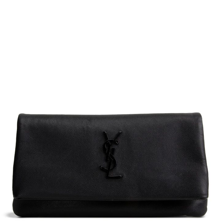 SAINT LAURENT West Hollywood Foldover Clutch - Black
