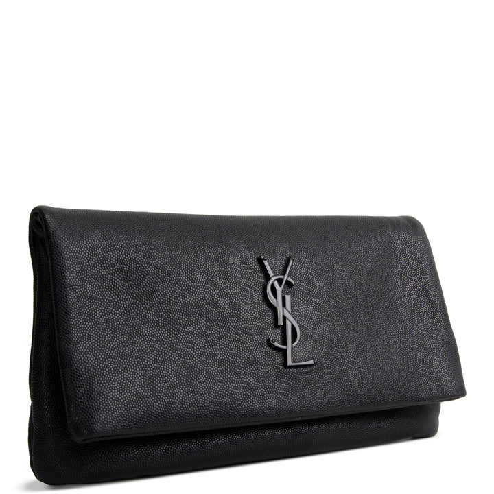 SAINT LAURENT West Hollywood Foldover Clutch - Black