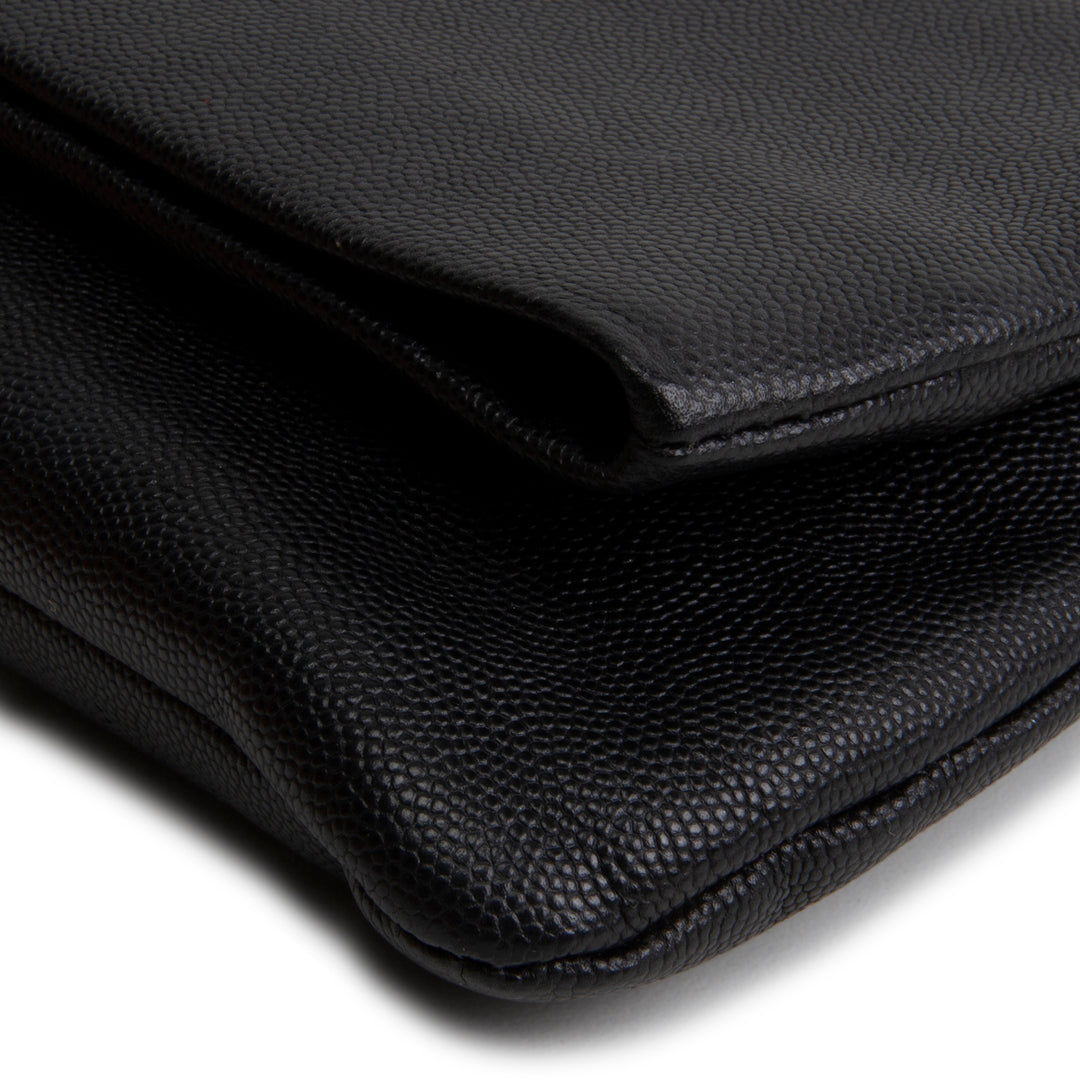 SAINT LAURENT West Hollywood Foldover Clutch - Black