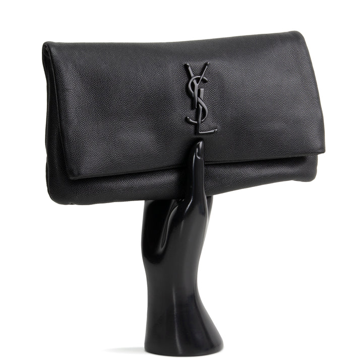 SAINT LAURENT West Hollywood Foldover Clutch - Black