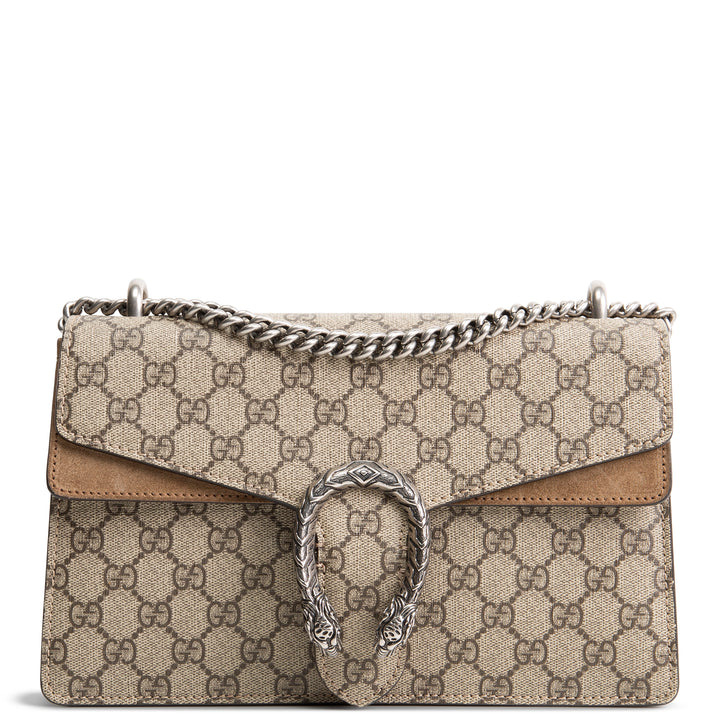 GUCCI GG Supreme Small Dionysus Shoulder Bag - Beige &amp; Ebony