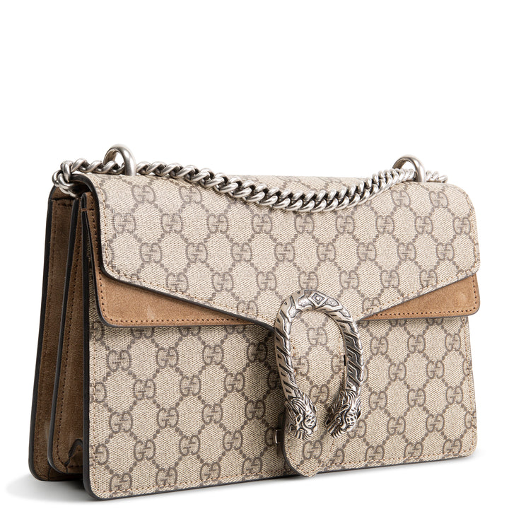 GUCCI GG Supreme Small Dionysus Shoulder Bag - Beige &amp; Ebony