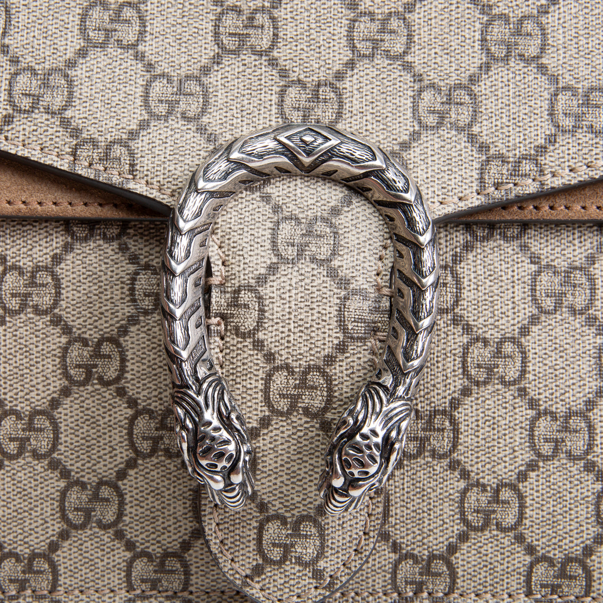 GUCCI GG Supreme Small Dionysus Shoulder Bag - Beige &amp; Ebony