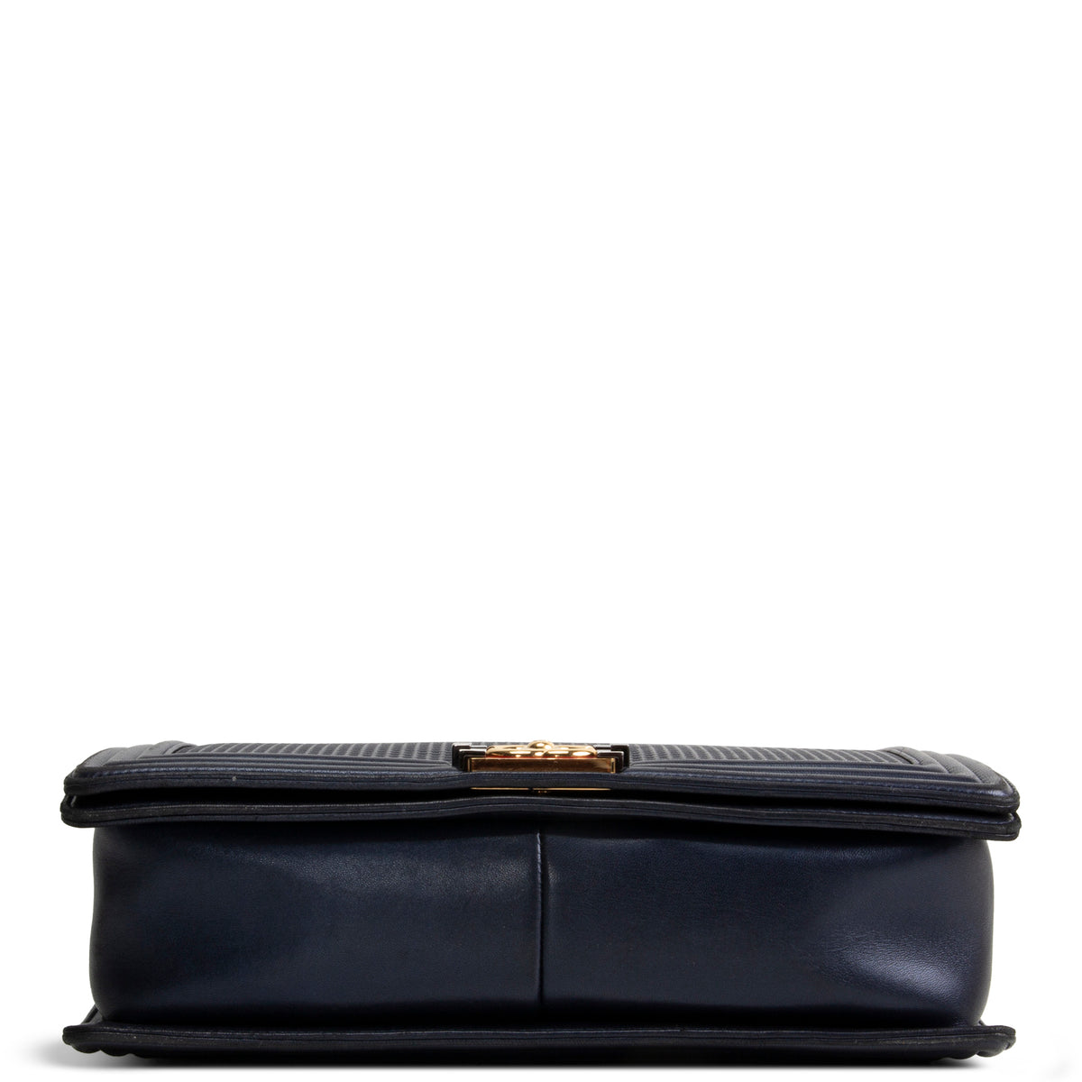CHANEL Cubed Lambskin Embossed Large Boy Bag