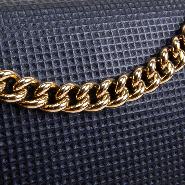 CHANEL Cubed Lambskin Embossed Large Boy Bag