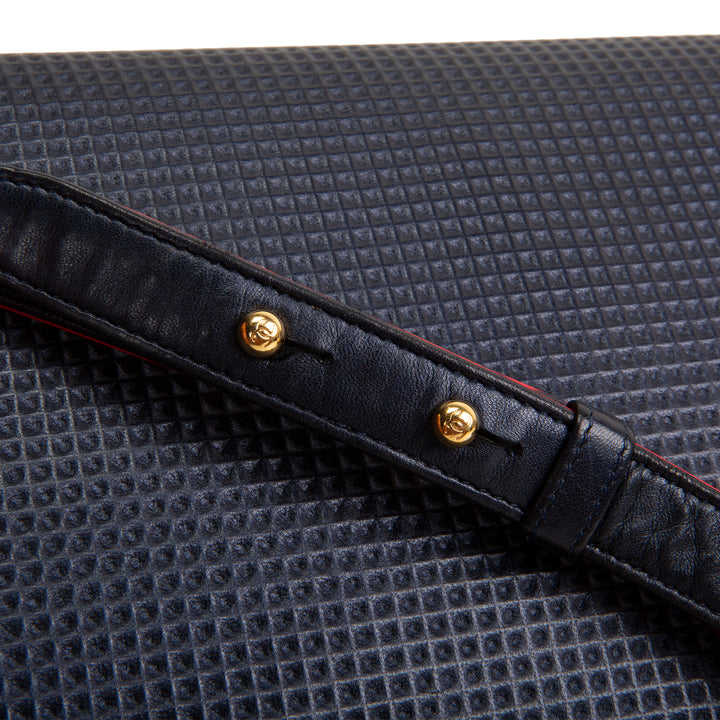 CHANEL Cubed Lambskin Embossed Large Boy Bag