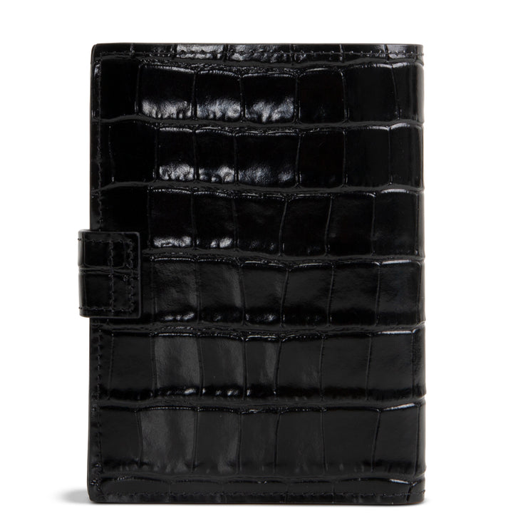 CHANEL Crococo Embossed Passport Cover - Black
